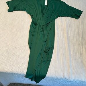 Elegant Green Wrap Dress